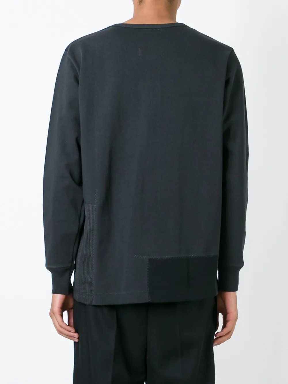 Junya Watanabe MAN patchwork Henley T-shirt - Zwart