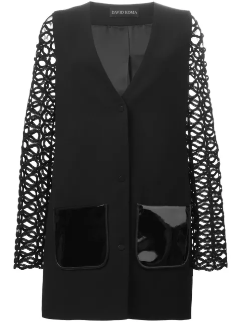 David Koma cut-out sleeve V-neck jacket 