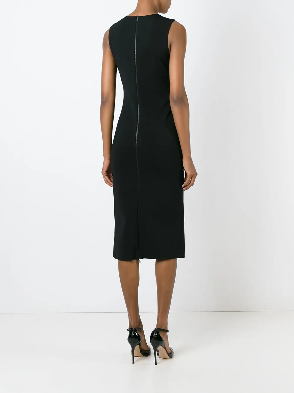 David Koma cut-out detail fitted dress Zwart