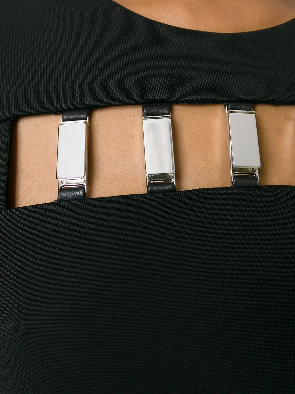 David Koma cut-out detail fitted dress Zwart