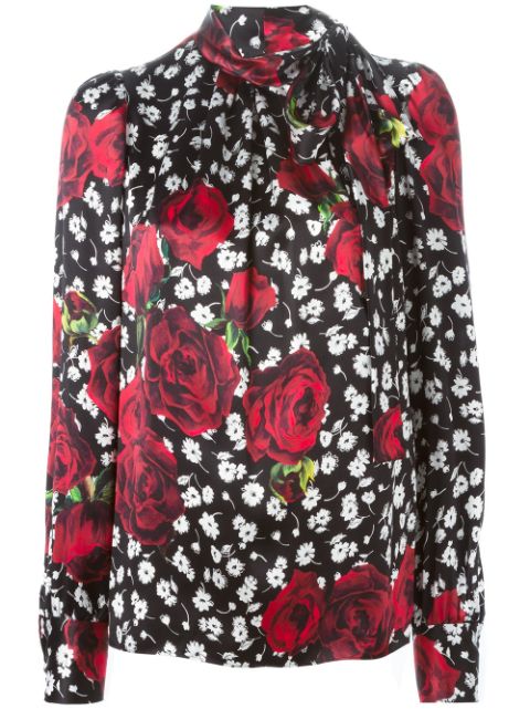 Dolce & Gabbana Rose Print Blouse - Farfetch