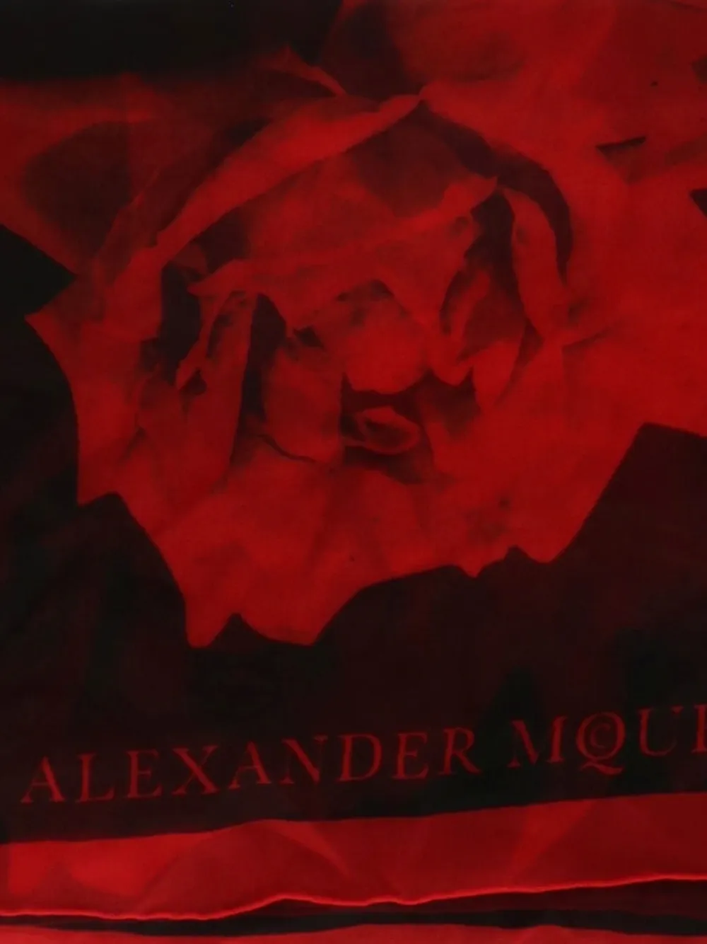 Alexander McQueen rose print scarf Zwart