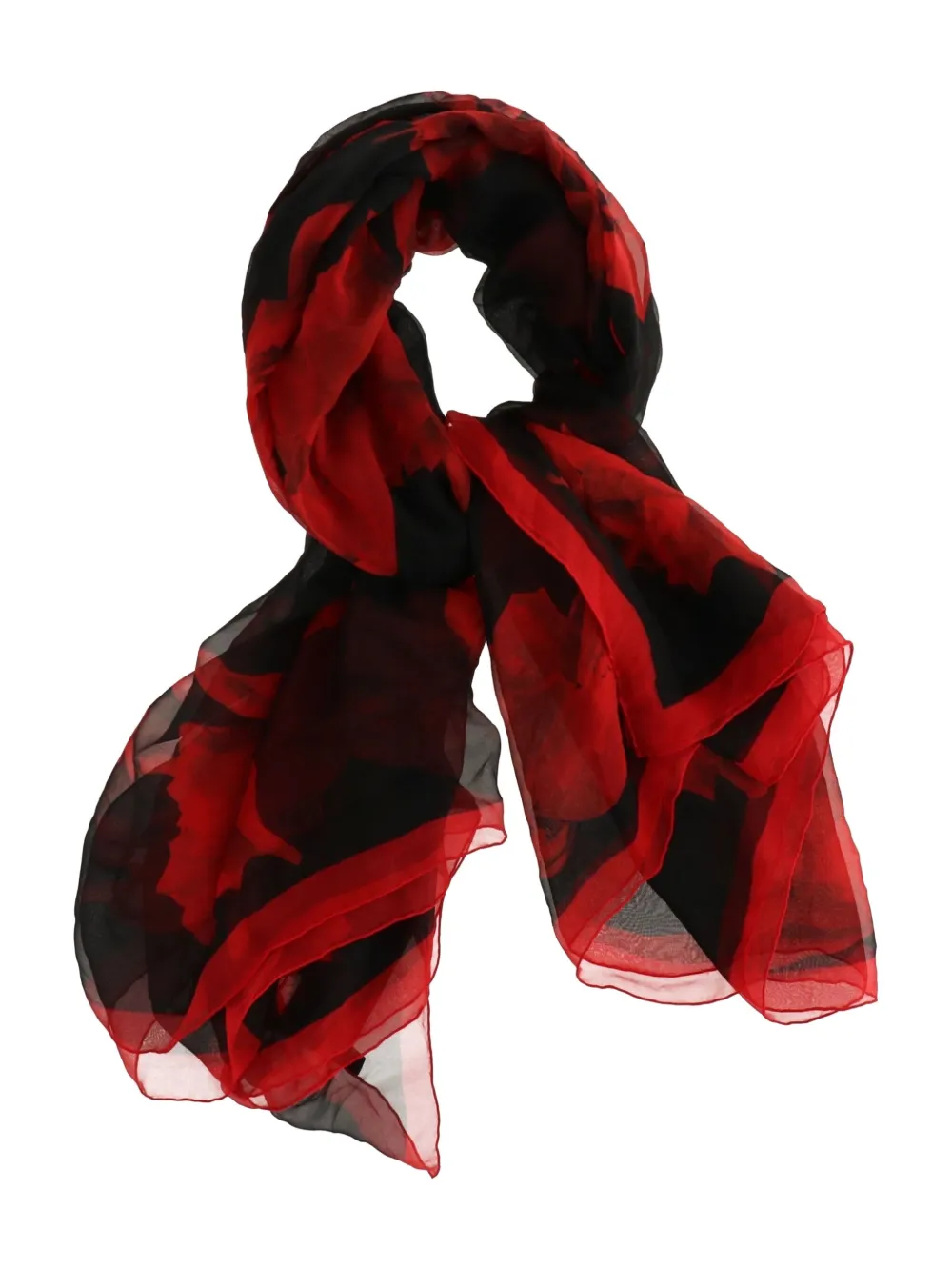 Alexander McQueen rose print scarf - Zwart