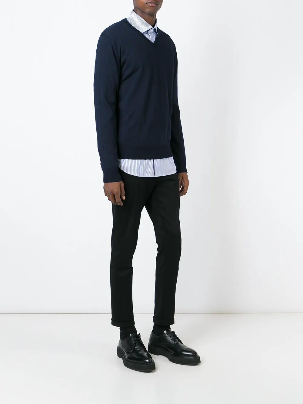 Canali V-neck sweater Blauw