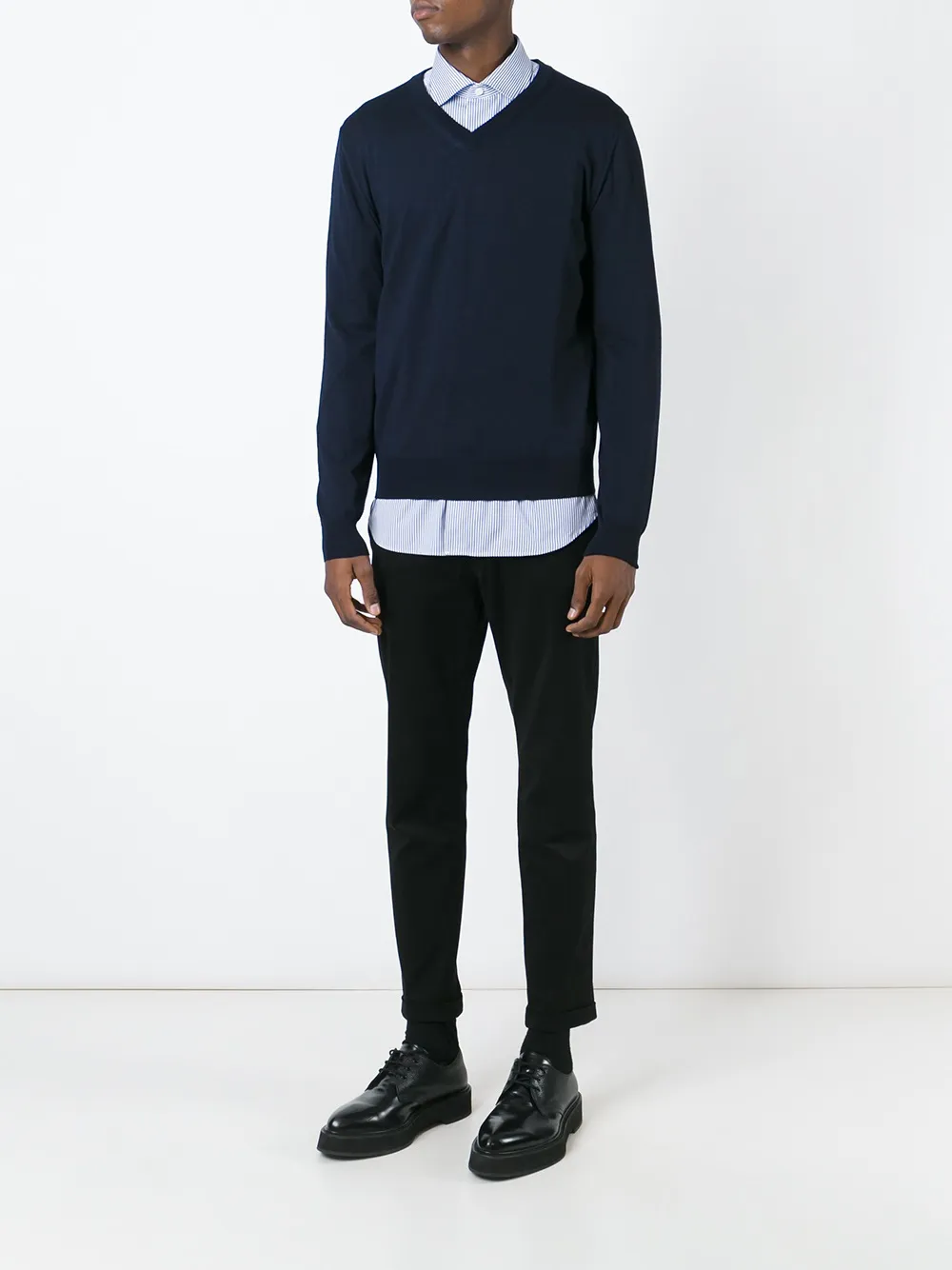 Canali V-neck sweater Blauw
