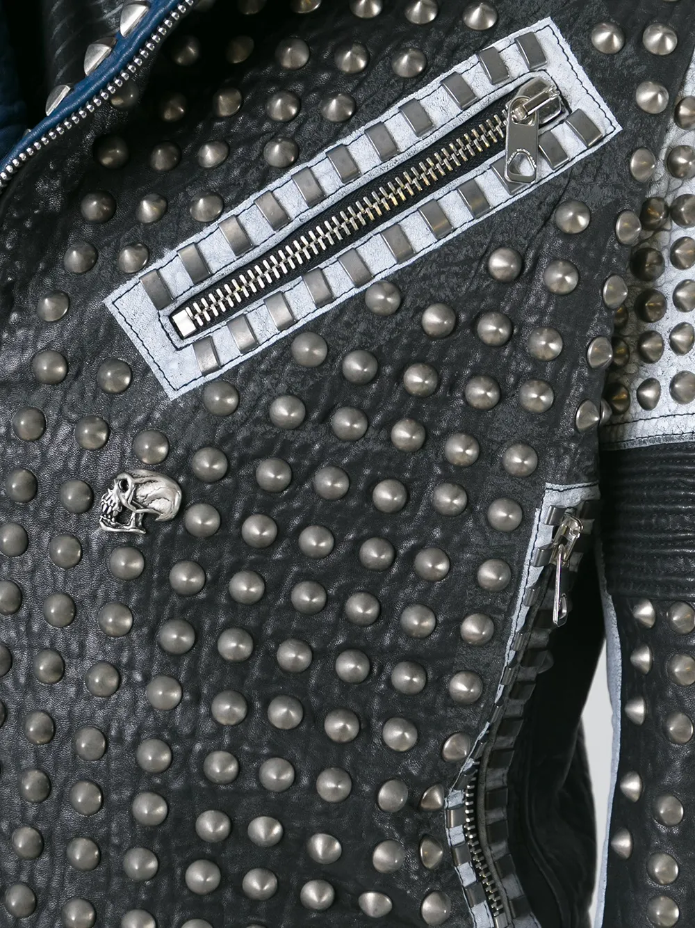 Diesel Black Gold Paneled Studded Biker Jacket Farfetch