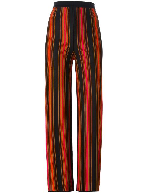 balmain striped high waisted flare pants