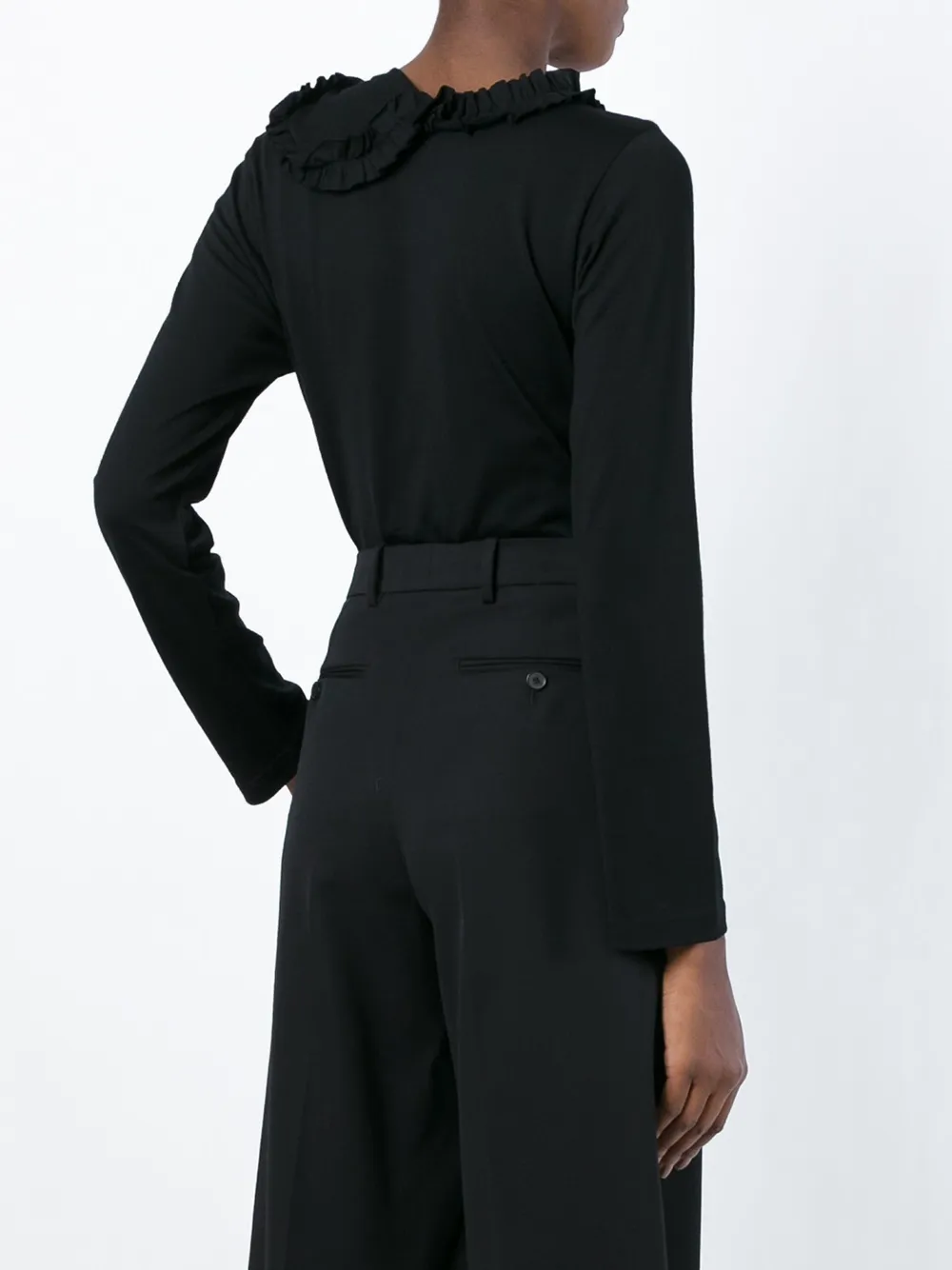 Comme Des Garçons Comme Des Garçons ruffle neck sweater Zwart