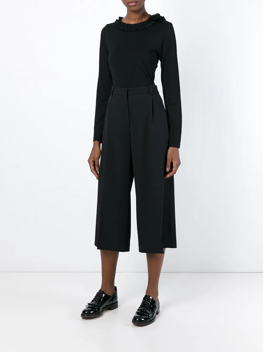 Comme Des Garçons Comme Des Garçons ruffle neck sweater Zwart