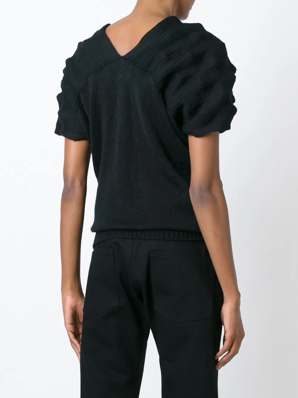 Junya Watanabe Shortsleeved Sweater In Black