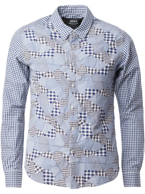 Anrealage patchwork checked shirt 