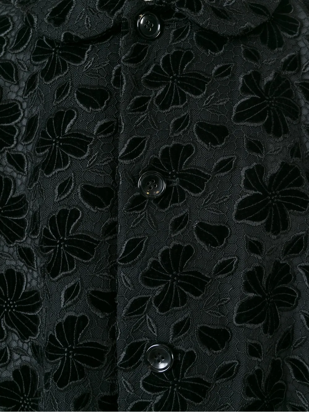 Comme Des Garçons lace butttoned coat Zwart