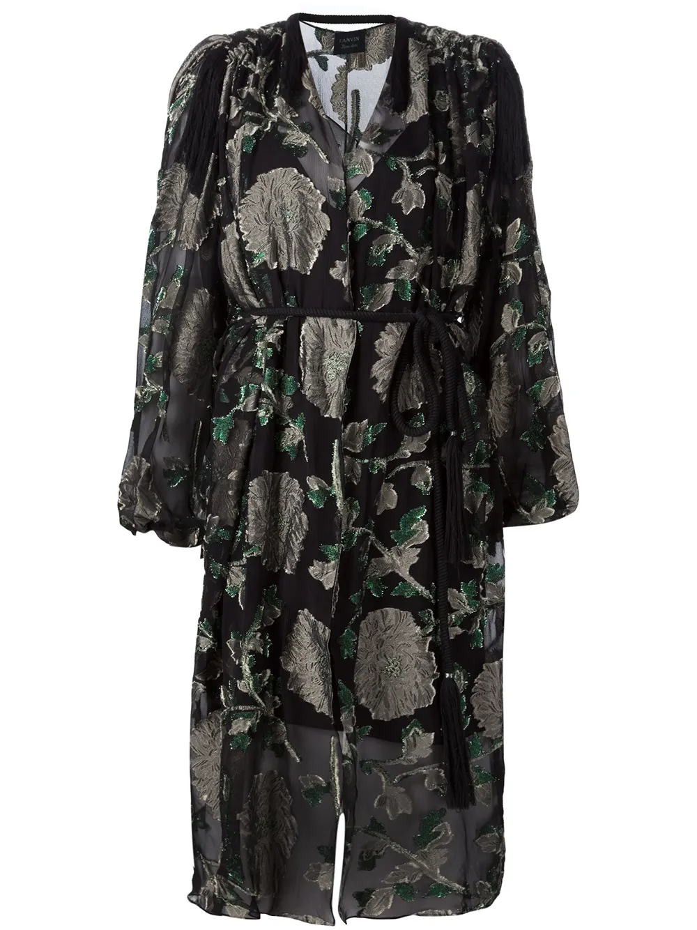 Lanvin floral sheer dress - Nero