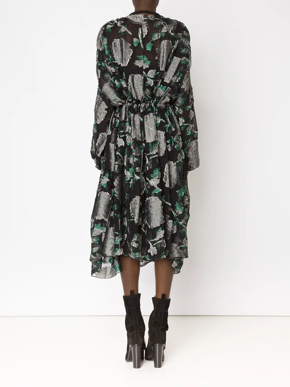 Lanvin floral sheer dress Zwart
