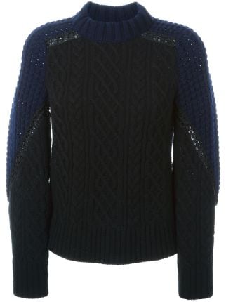 Sacai Cable Knit Sweater - Farfetch
