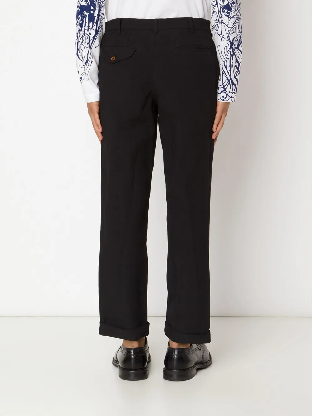 Comme Des Garçons Homme Deux Tailored Cropped Trousers In Black