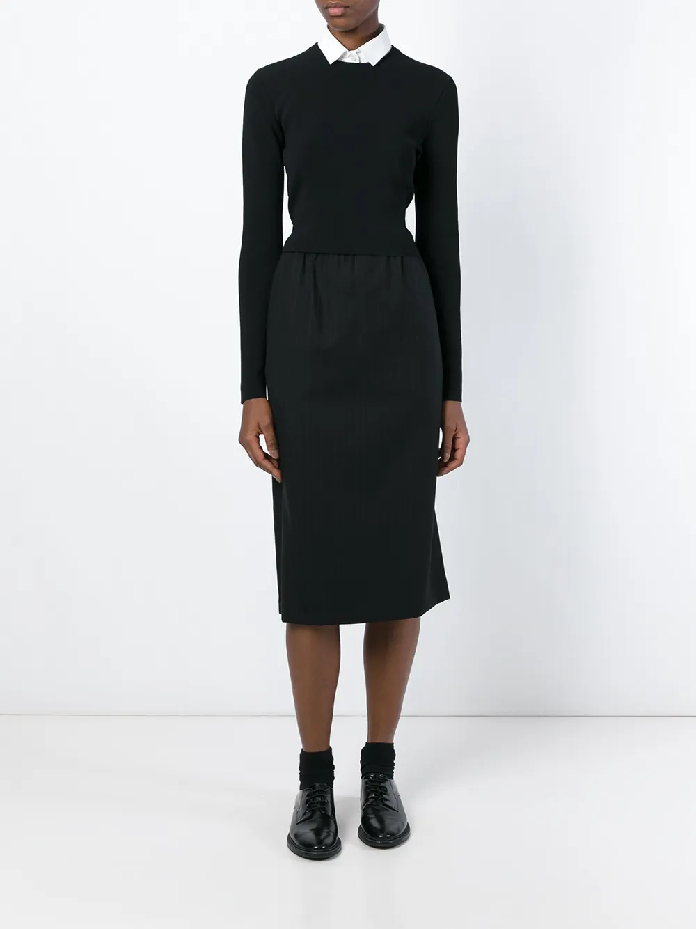 Comme Des Garçons Comme Des Garçons pinstriped pencil skirt - Zwart