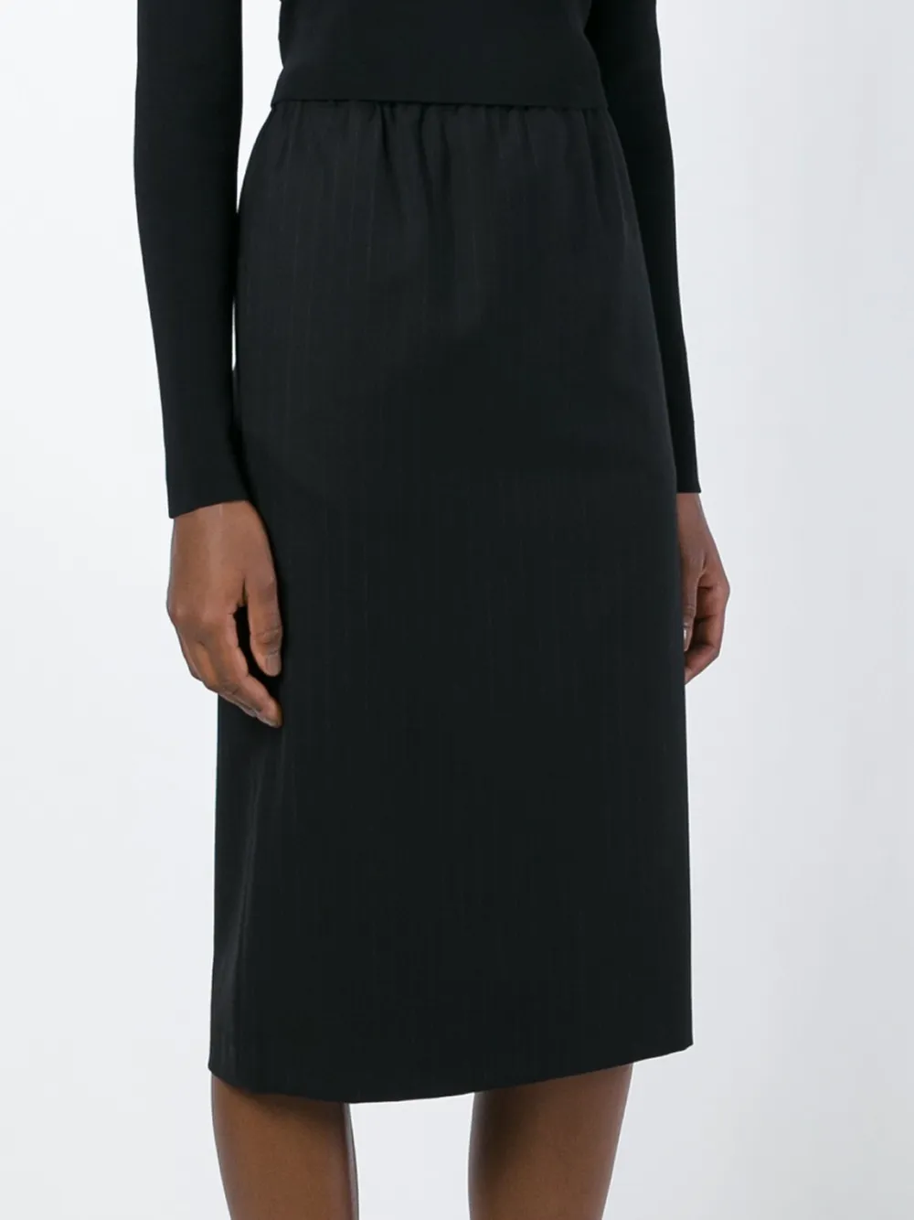 Comme Des Garçons Comme Des Garçons pinstriped pencil skirt Zwart