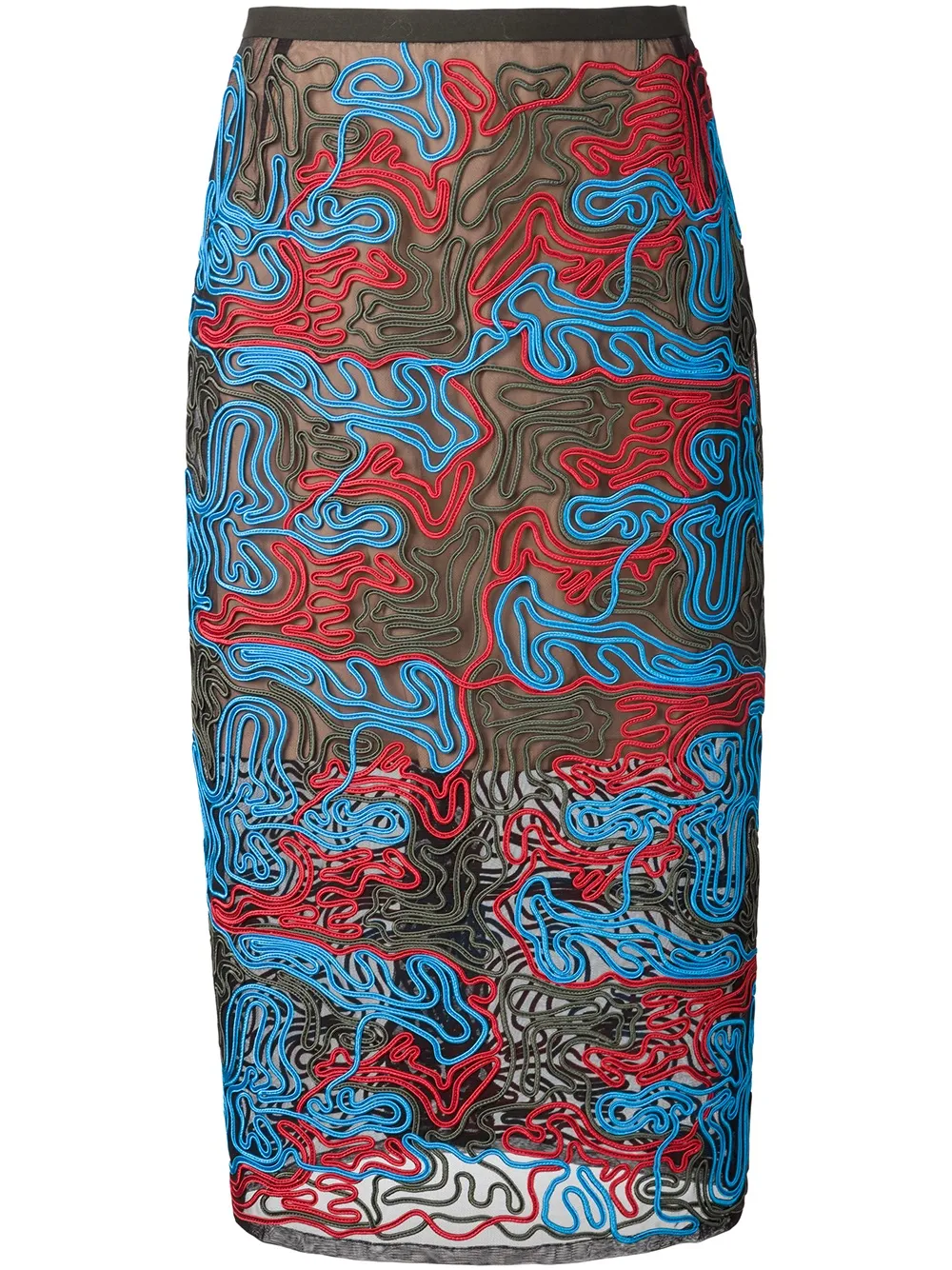 Julien David exposed seam mesh skirt - Blu