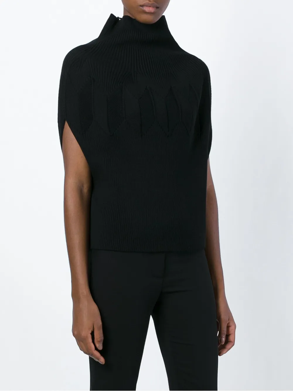 Junya Watanabe cape sleeve knit sweater Zwart