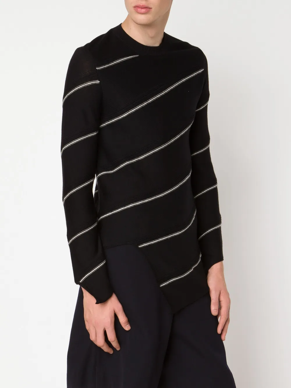 Comme Des Garçons Homme Deux Asymmetric Exposed Seam Sweater In Black