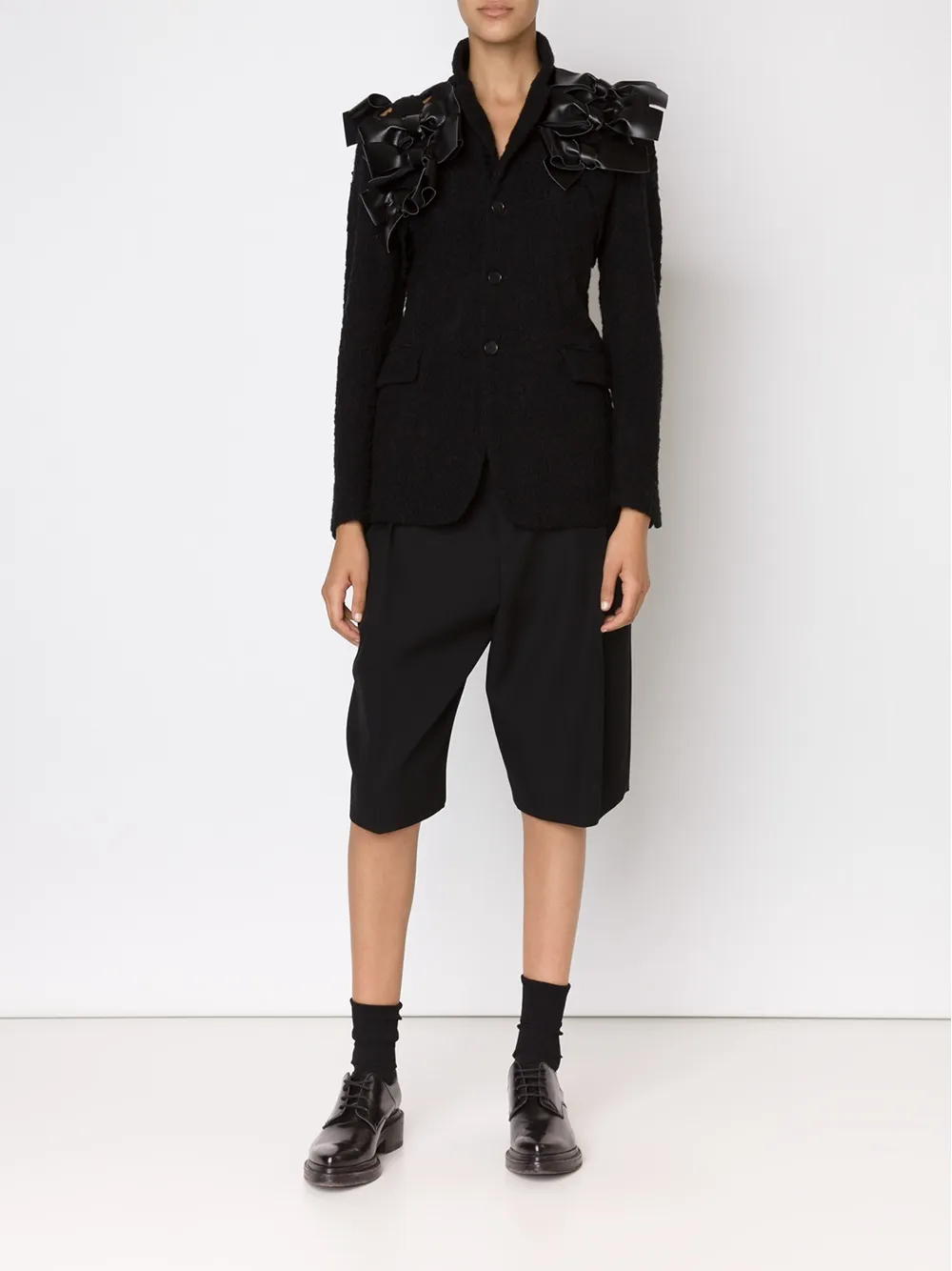 Comme Des Garçons Bow Blazer Jacket In Black