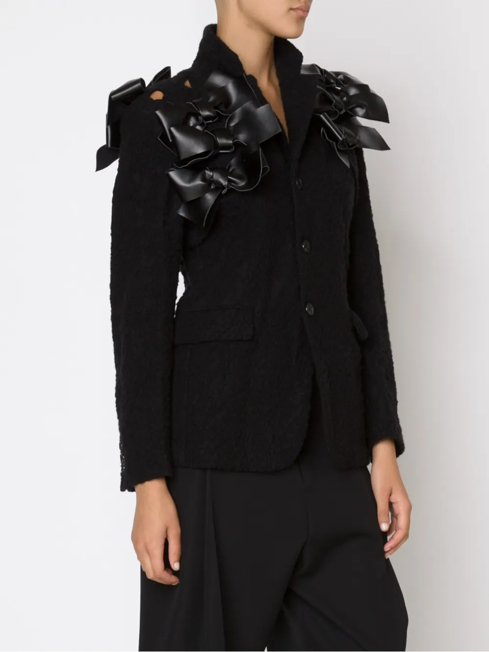 Comme Des Garçons Bow Blazer Jacket In Black