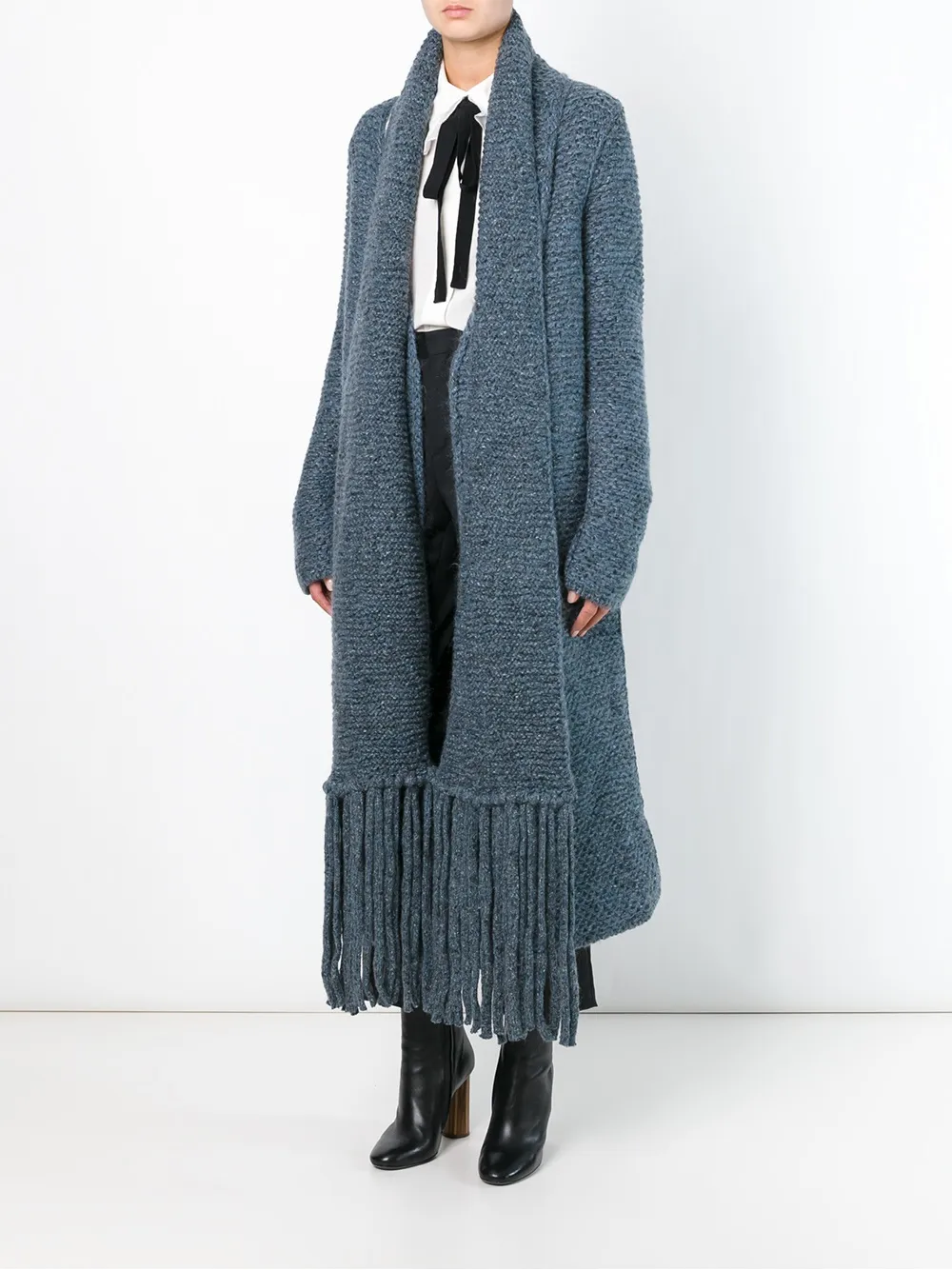  Chloé Fringed Cardi-coat - Blu 