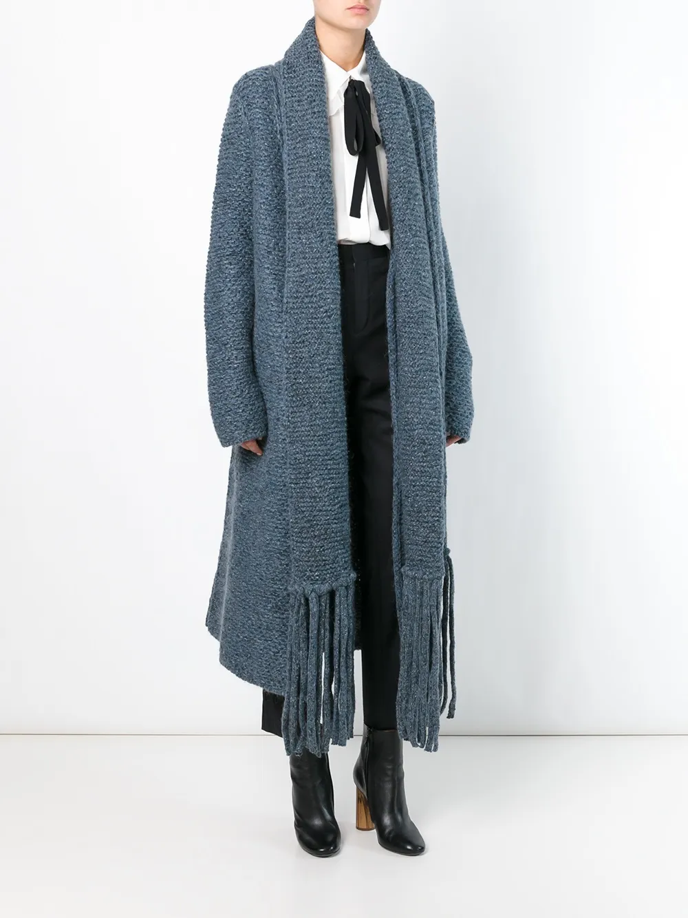  Chloé Fringed Cardi-coat - Blu 