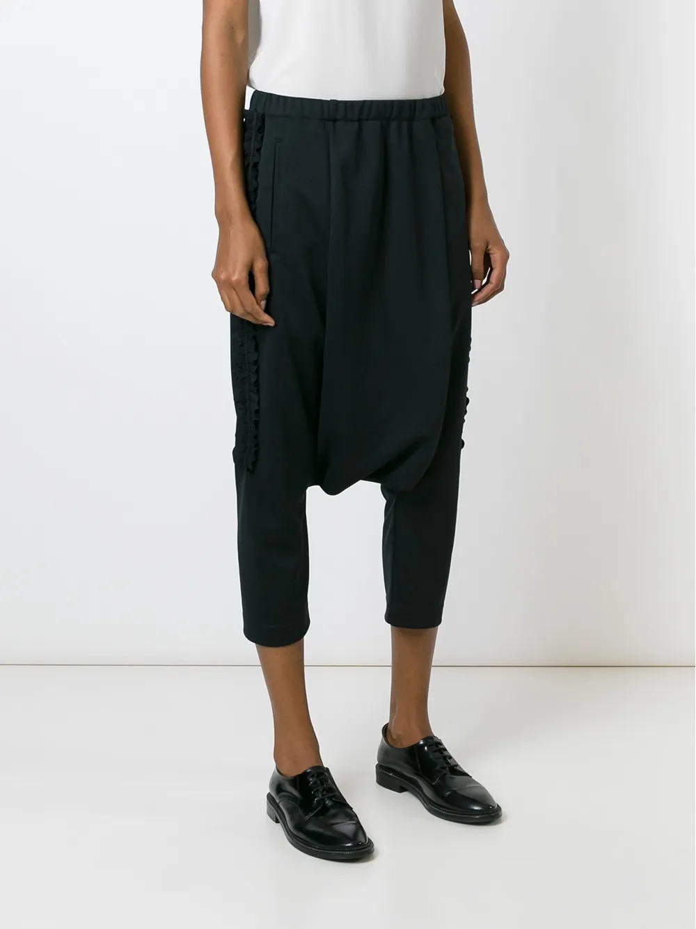Comme Des Garçons Cropped Harem Trousers In Black