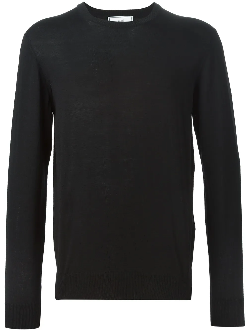 AMI Paris Merinowollpullover mit Rundhalsausschnitt - Schwarz