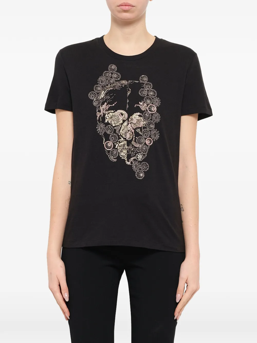 Alexander McQueen T-Shirt mit Totenkopfverzierung - Schwarz