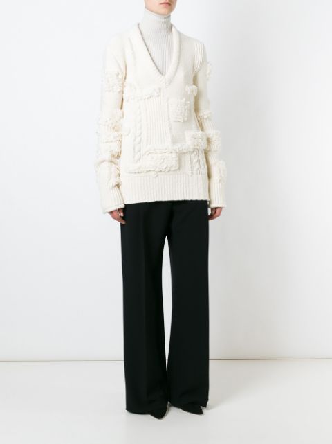 Nina Ricci Frayed Detail Chunky Sweater - Farfetch