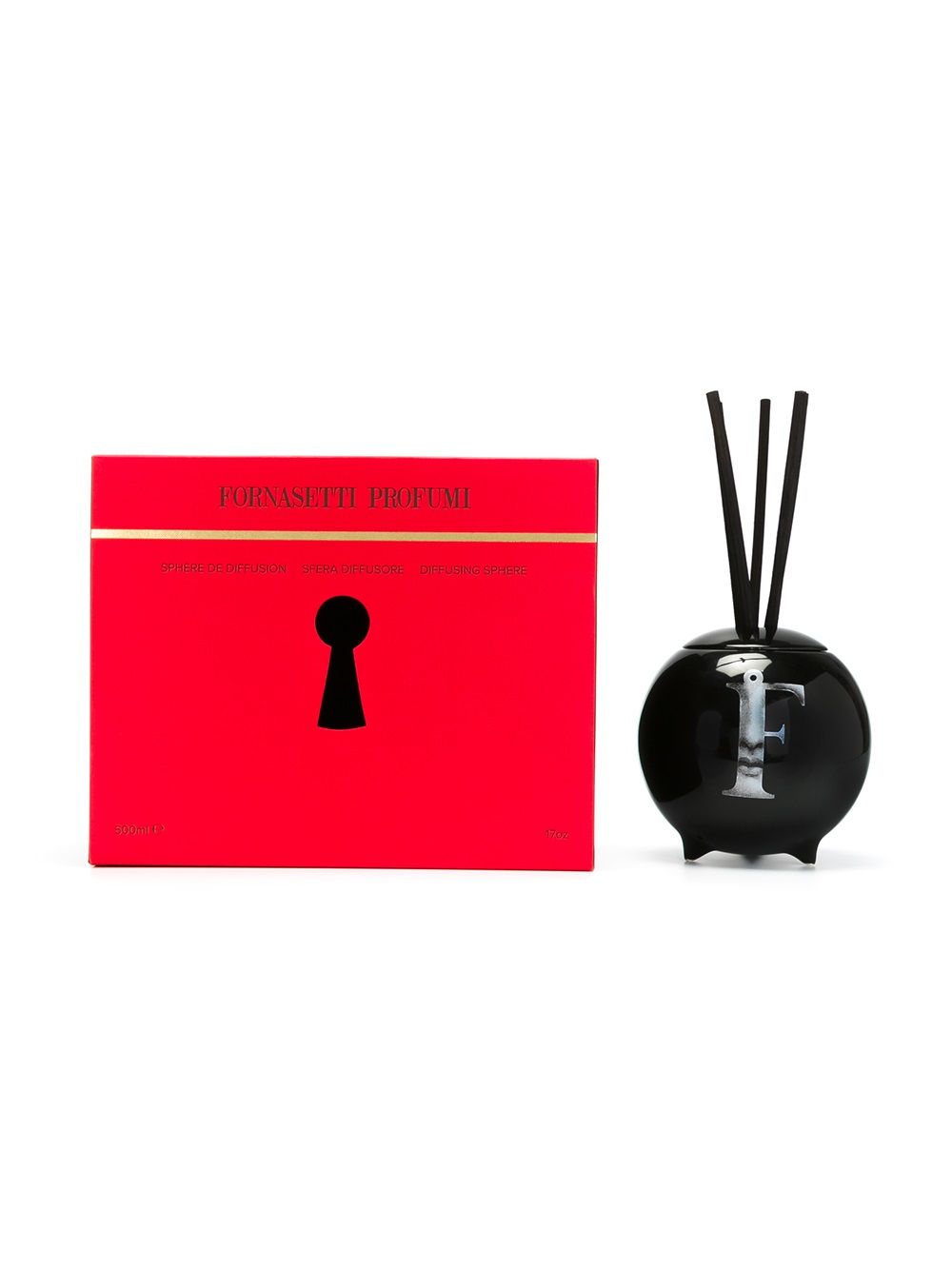 Fornasetti Diffuser met print - Zwart