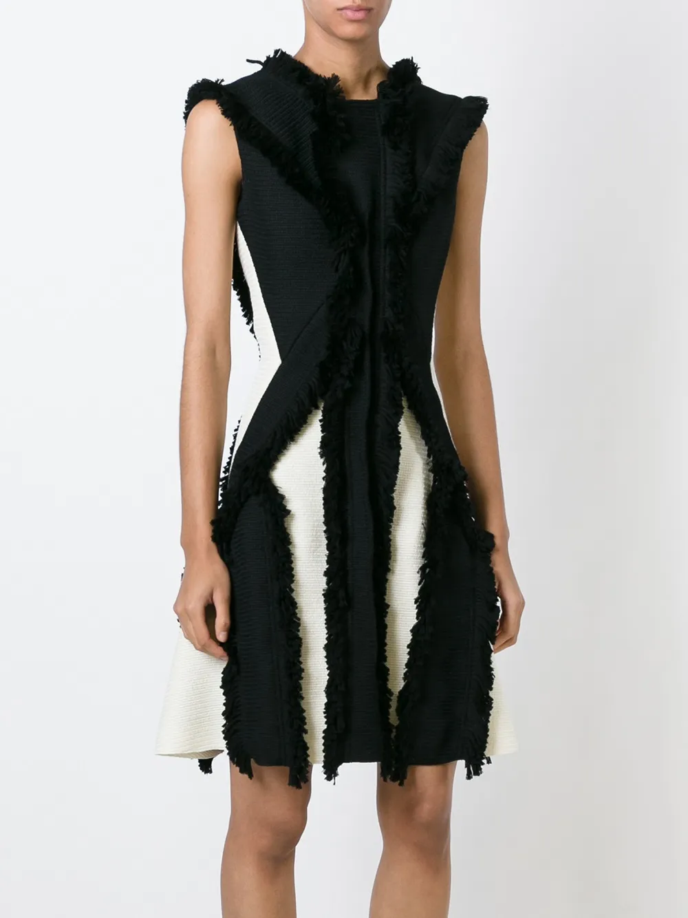 Lanvin fringed detail dress Zwart