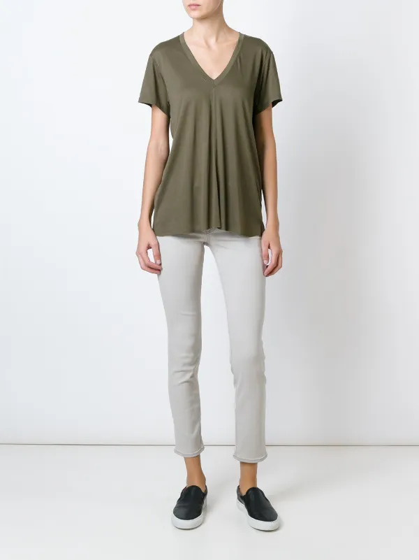 Helmut Lang V-neck T-shirt | Green | FARFETCH SG