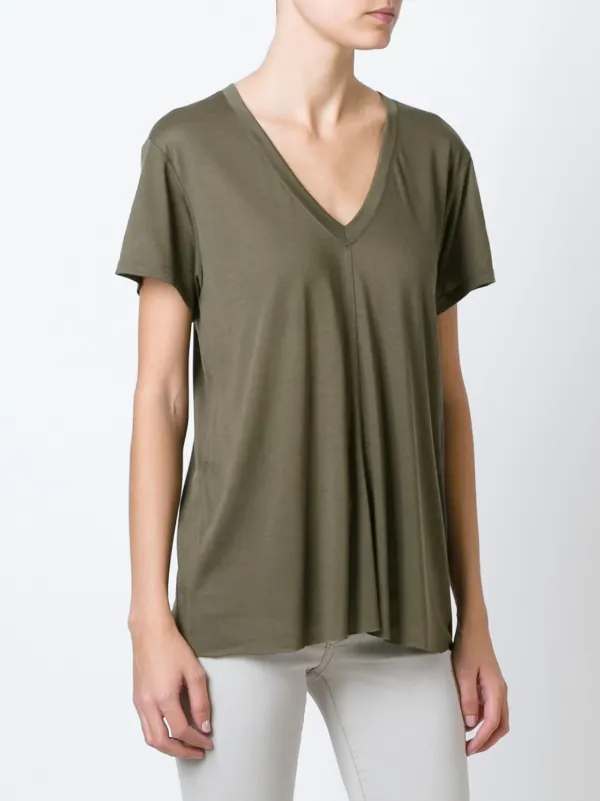 Helmut Lang V-neck T-shirt | Green | FARFETCH SG