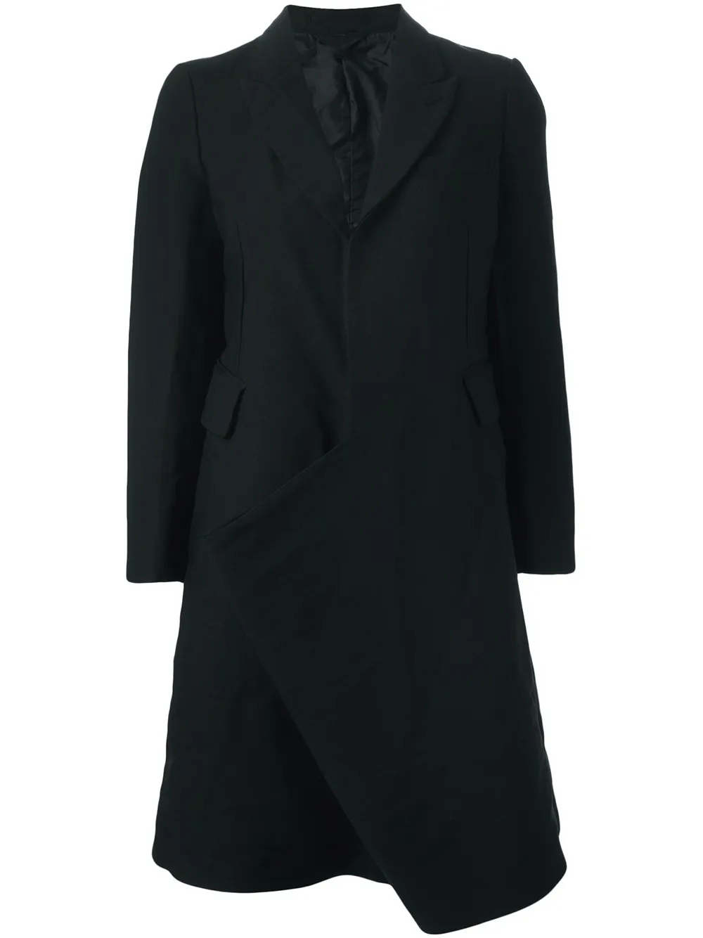 Comme Des Garçons asymmetric draped detail coat | Black | Image 1