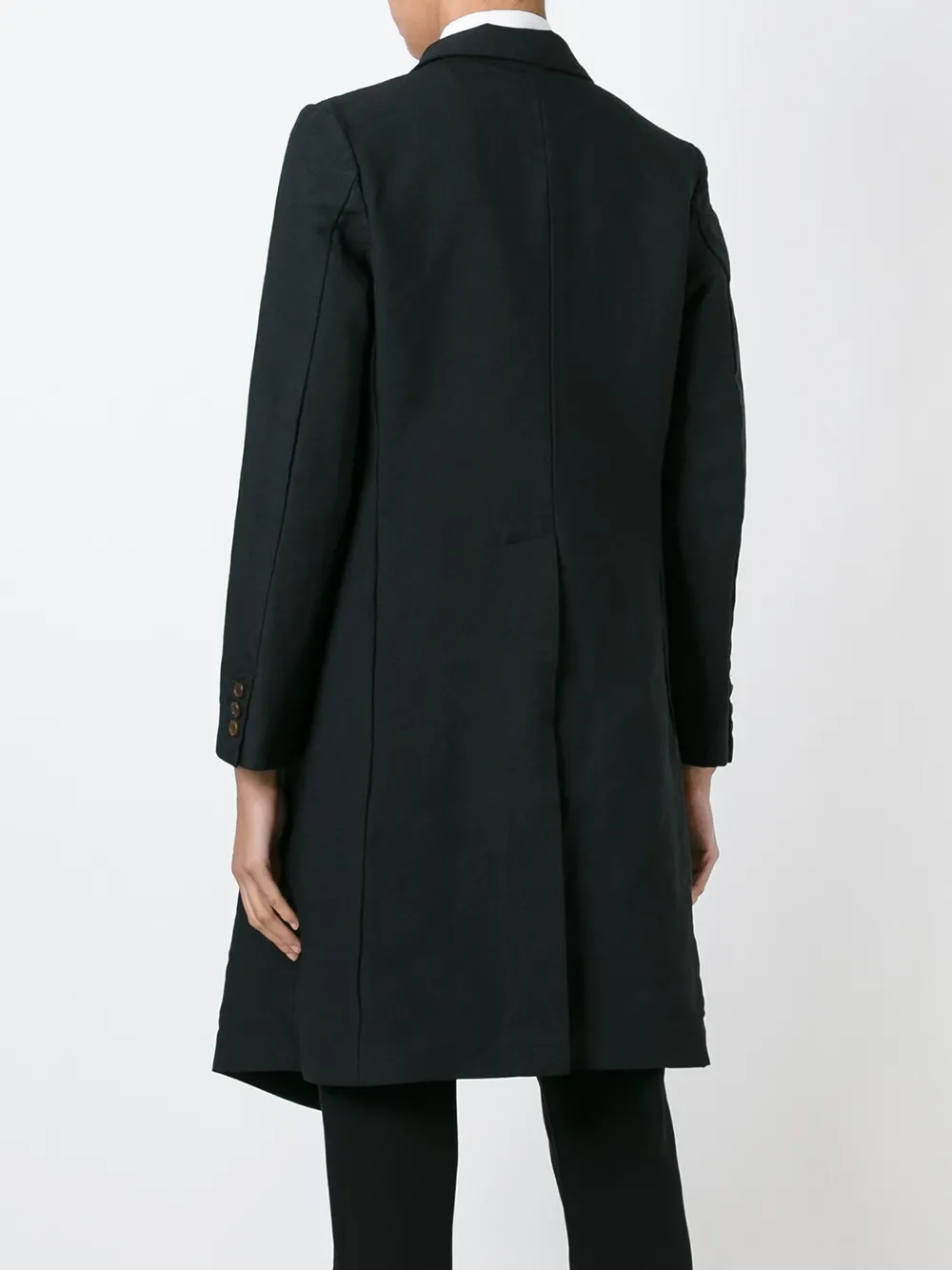 Comme Des Garçons Asymmetric Draped Detail Coat In Black