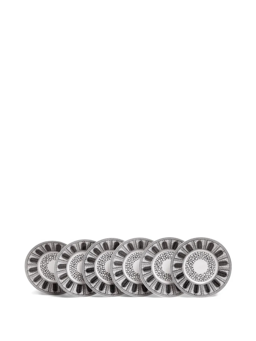 Fornasetti Architettura cup and saucers (set of 6) | Black | Image 1