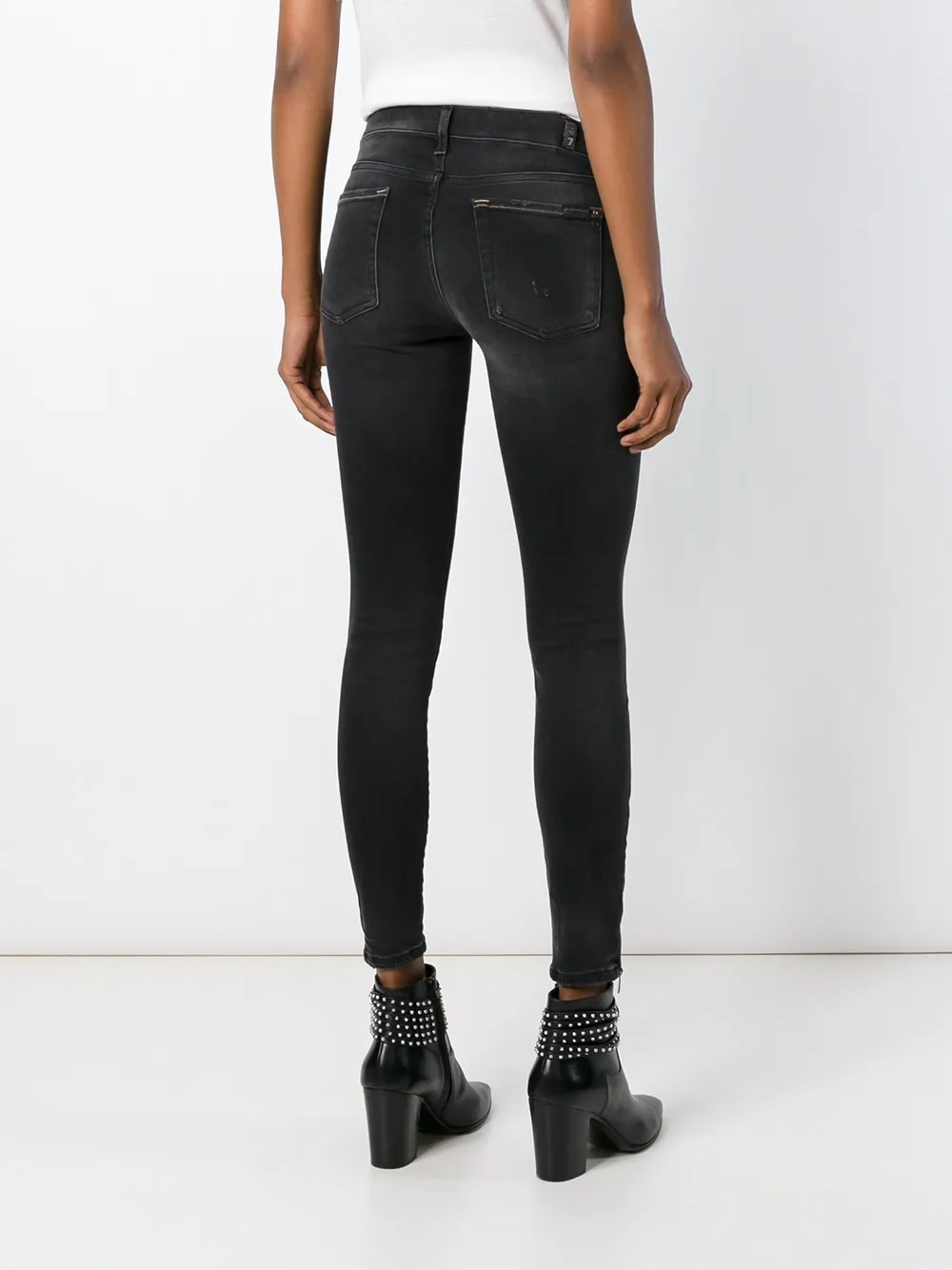 7 For All Mankind 'the Skinny Crop' Jeans In Black