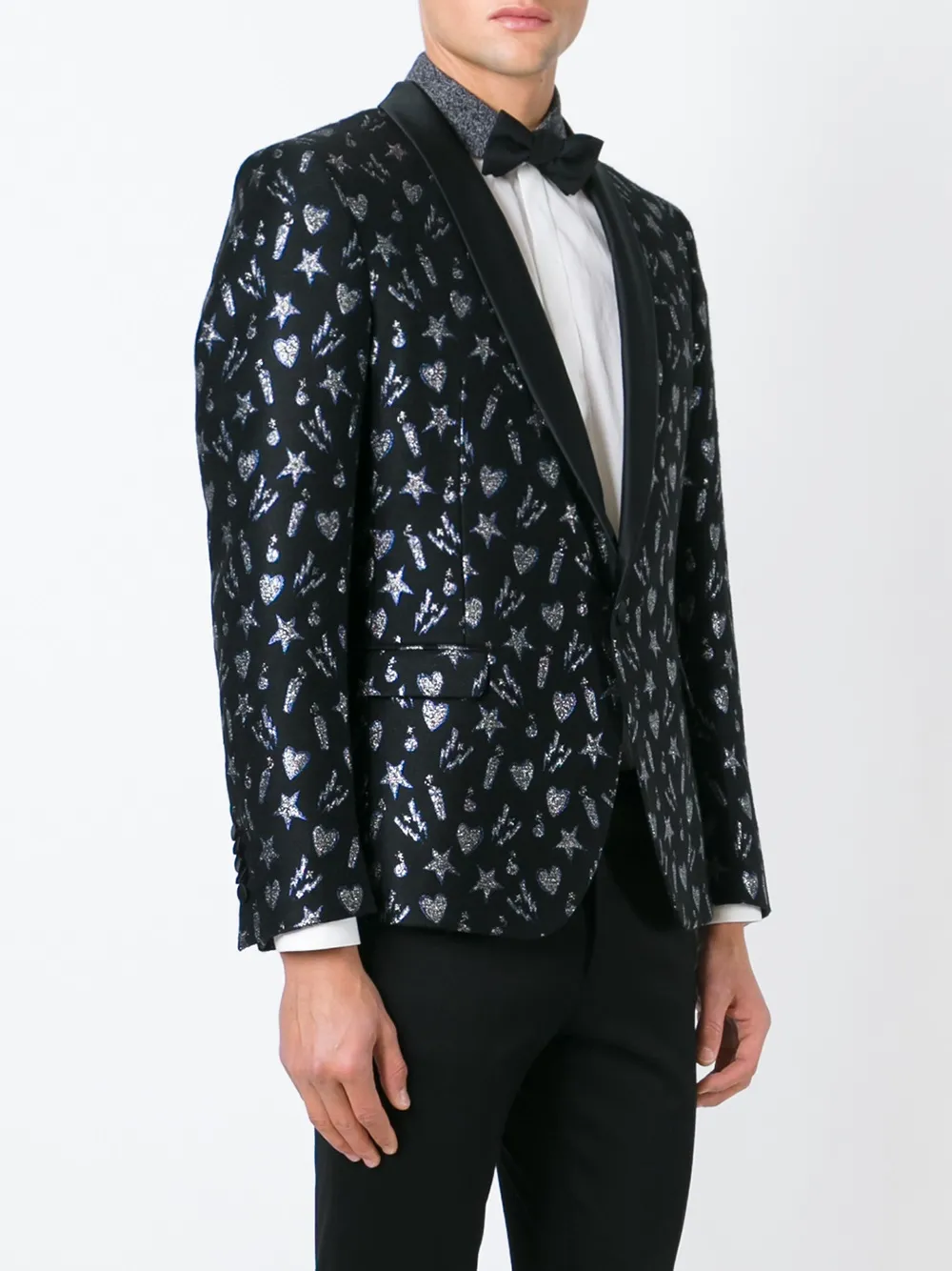 patterned dinner suit jacket