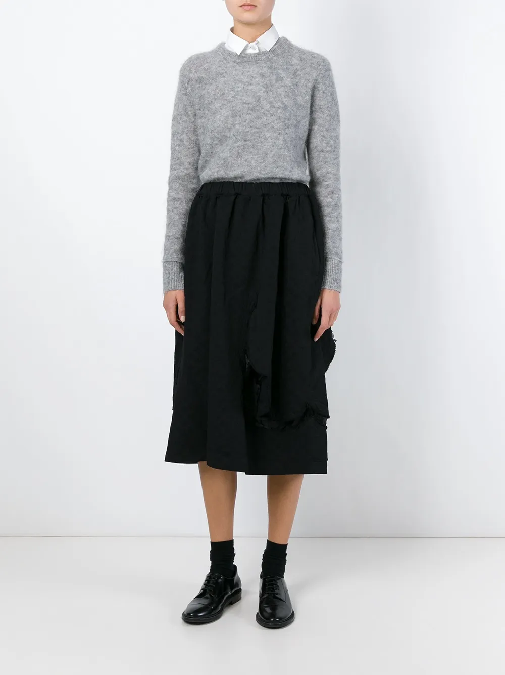 Comme Des Garçons Comme Des Garçons elasticated jacquard skirt - Zwart