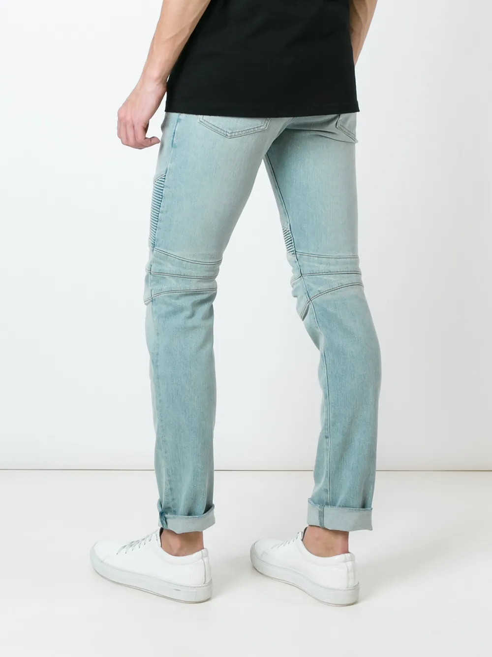 Balmain Biker Jeans In Blue