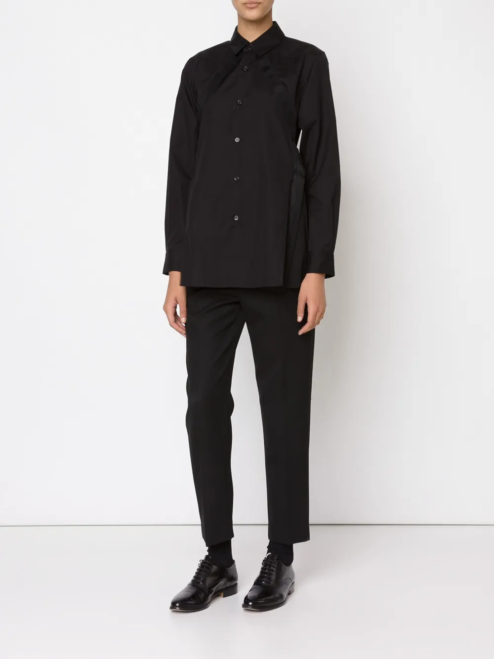 Noir Kei Ninomiya Pleated Detail Shirt In Black
