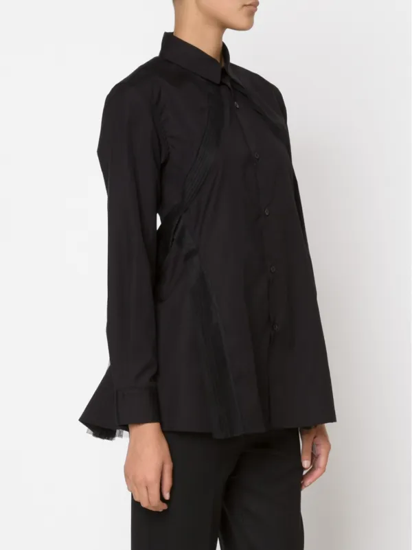 Noir Kei Ninomiya プリーツディテール シャツ | ブラック | FARFETCH JP