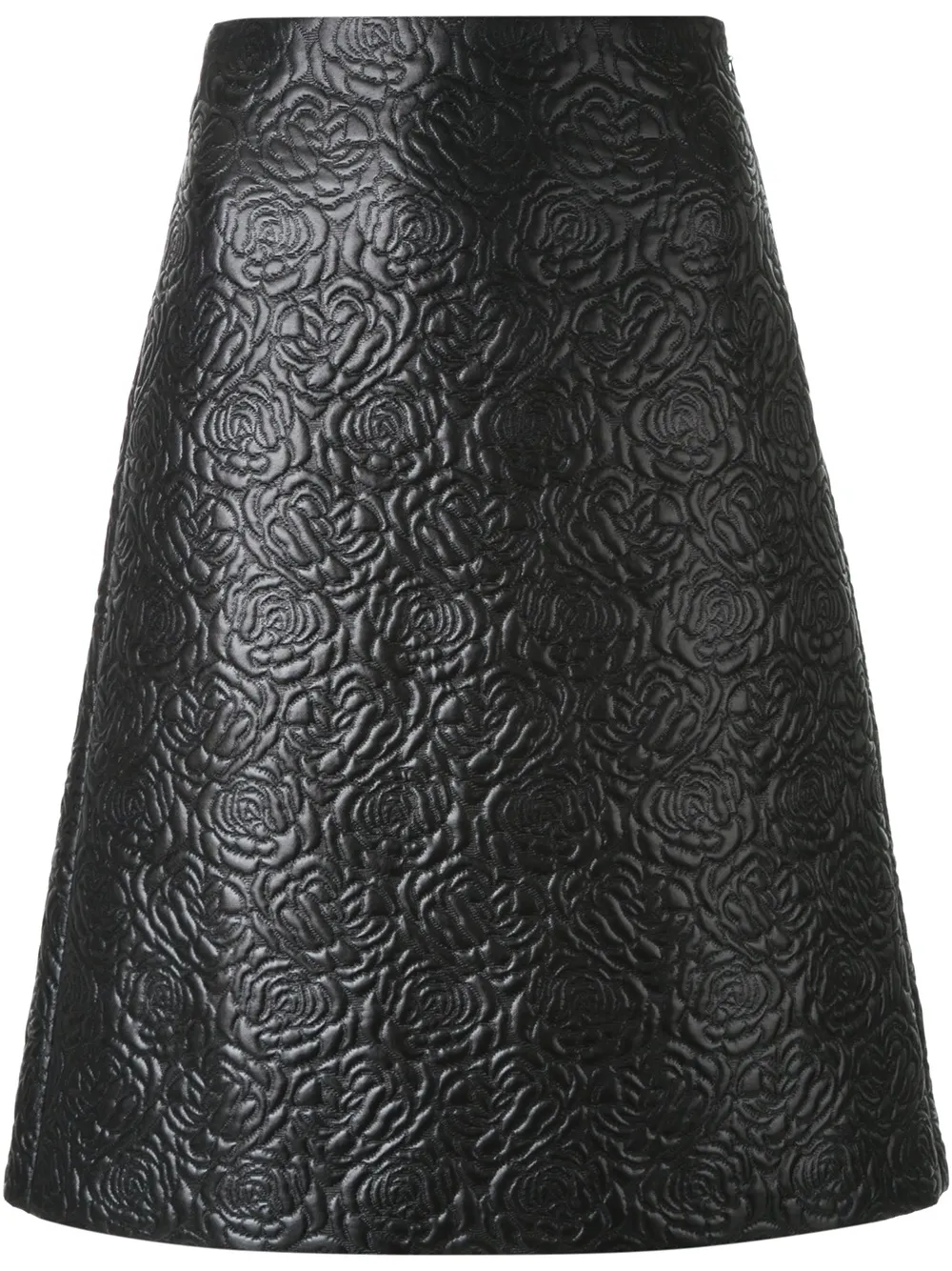 Alexander McQueen raised rose A-line skirt - Nero