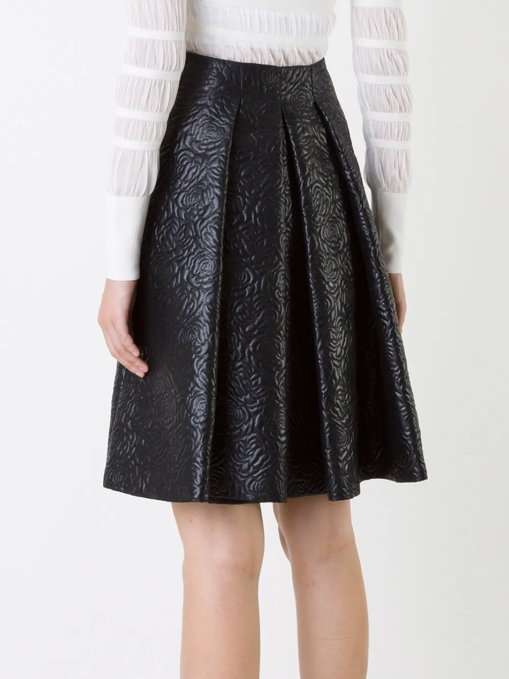 Alexander McQueen raised rose A-line skirt Zwart