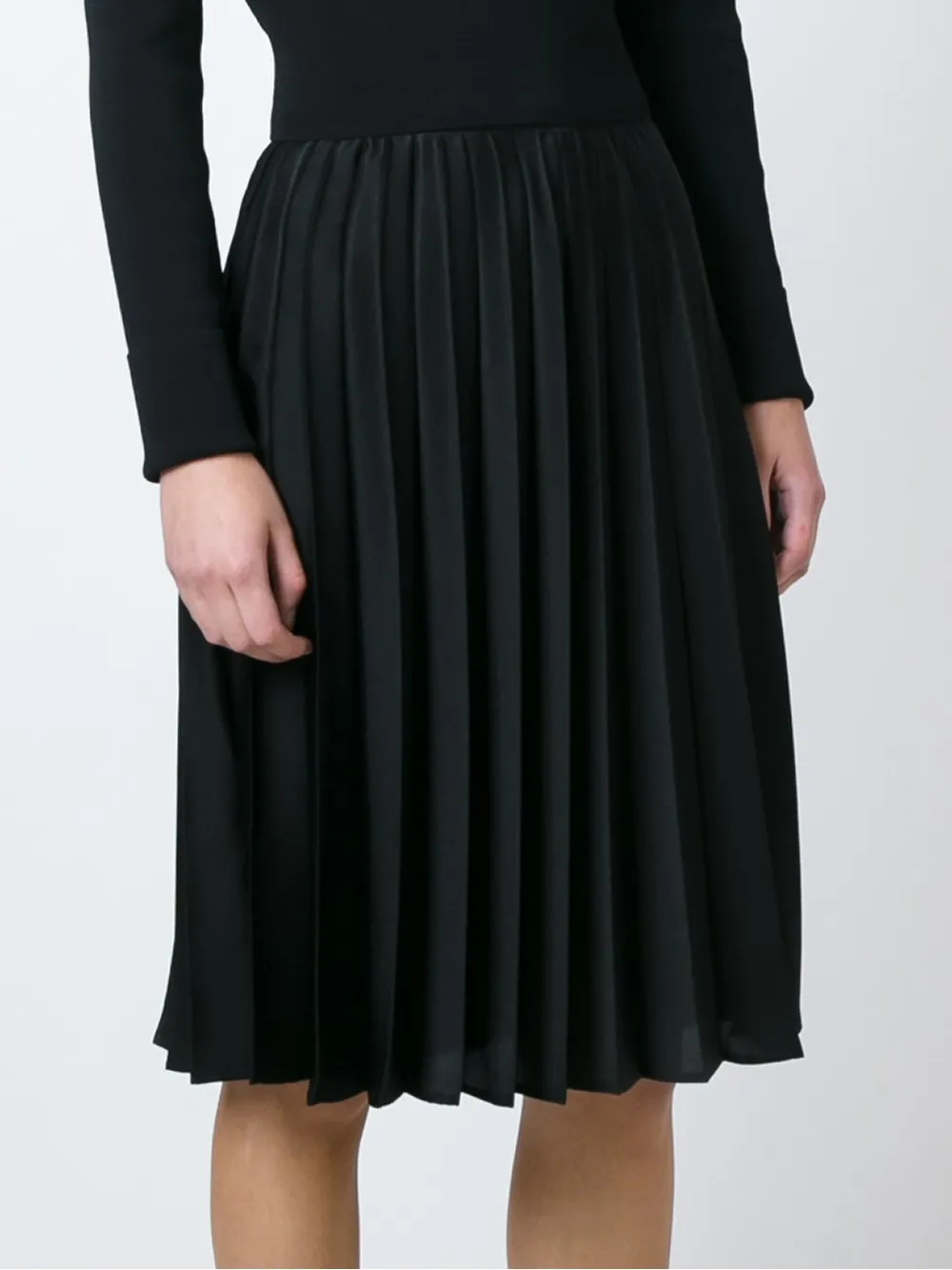 Noir Kei Ninomiya sheer pleated skirt Zwart