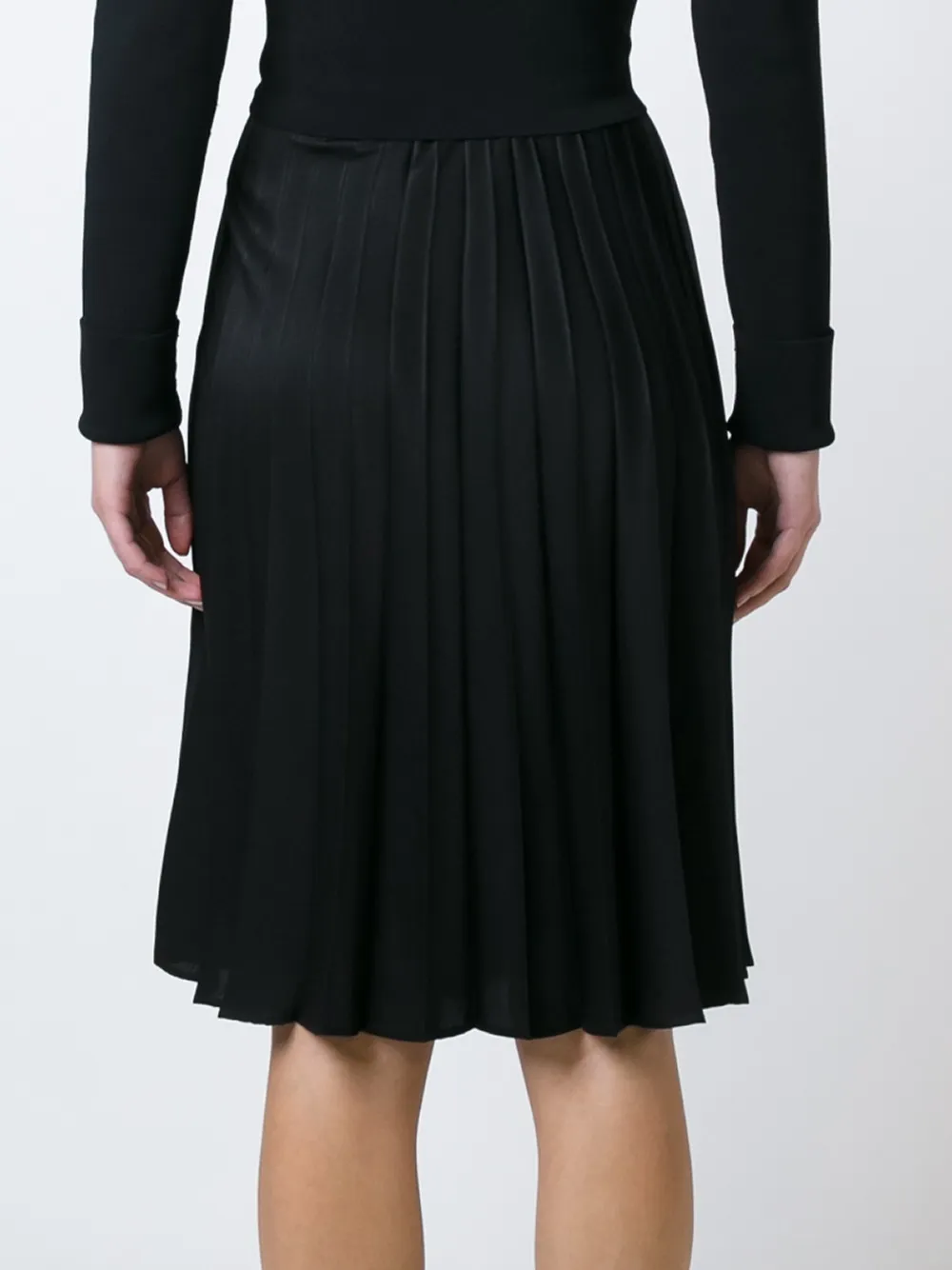 Noir Kei Ninomiya sheer pleated skirt Zwart